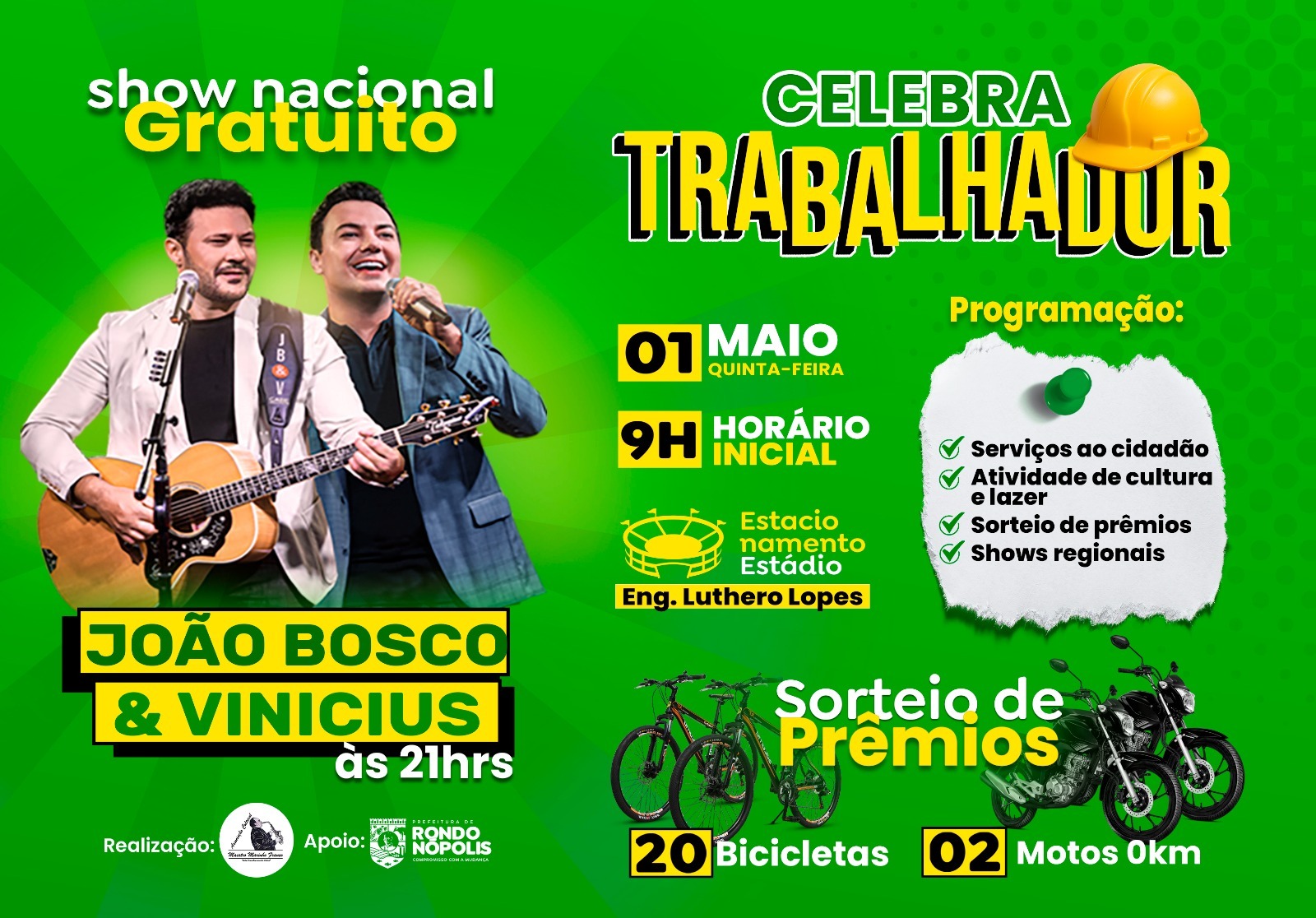 No 1º de Maio, Cultura e Juventude presta louros com “Celebra Trabalhador” aos que cooperam com a ciranda social