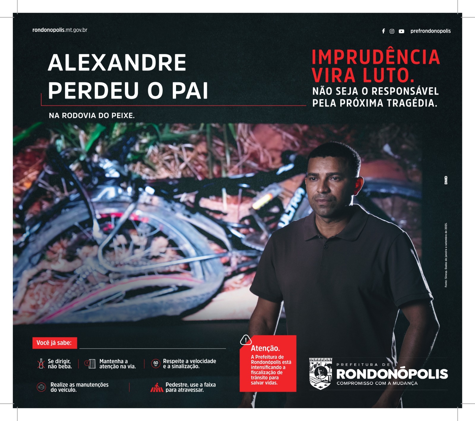 Prefeitura inicia campanha de conscientização para combater imprudência no trânsito