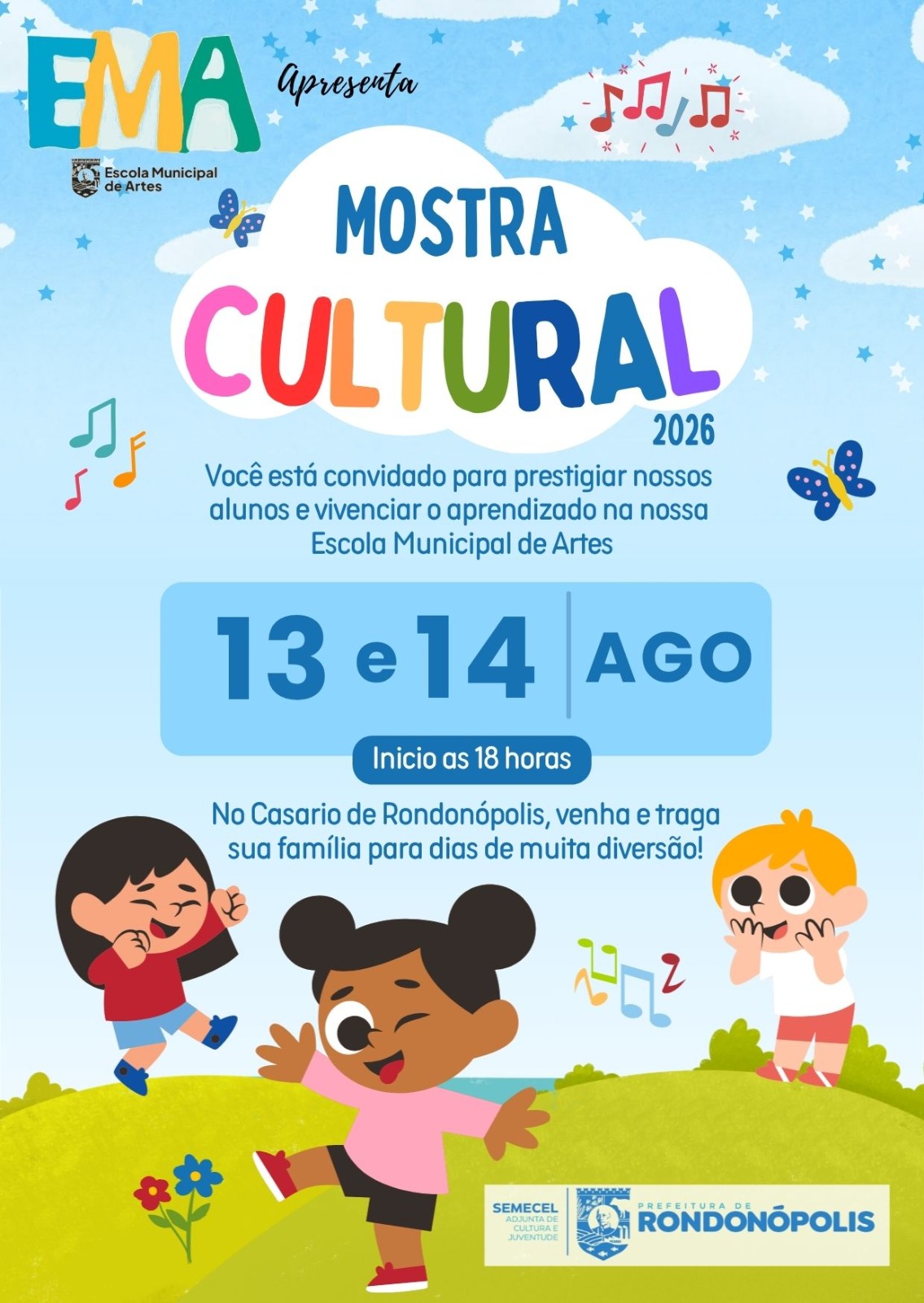 Cultura leva ao público atrações de várias linguagens artísticas no Casario